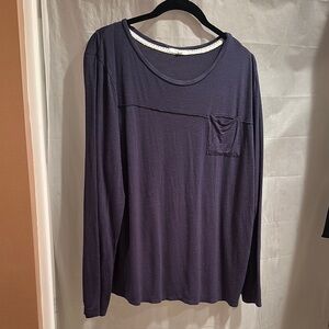 Blue Long Sleeve Top with Pocket